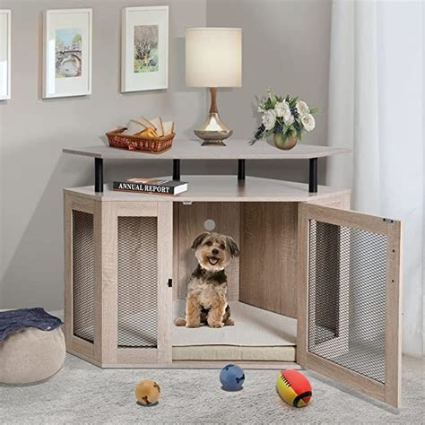 Kfvigoho Furniture Style Dog Waterproof Lockable Corner Crate With