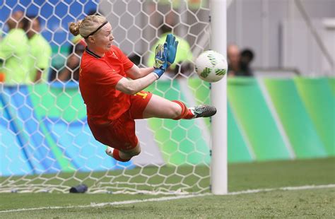 hedvig lindahl of sweden saves a penalty shot during the penalty shoot out against the united