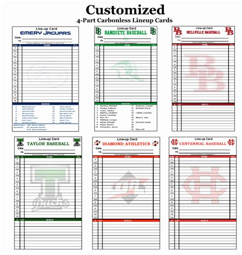 30 Custom Baseball Lineup Cards Example Document Template