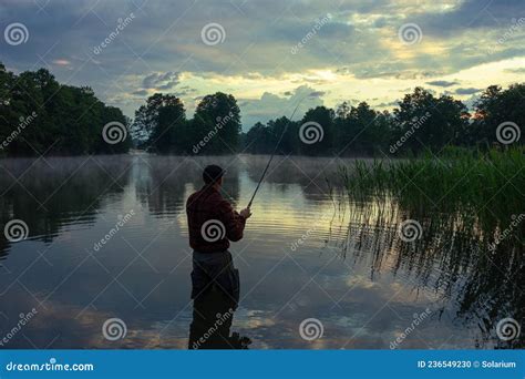 Fisherman Stock Photo Image Of Contour Fisherman Alone 236549230