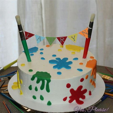 Artist Theme Birthday Party Paint Splat Cake Art Birthday Cake