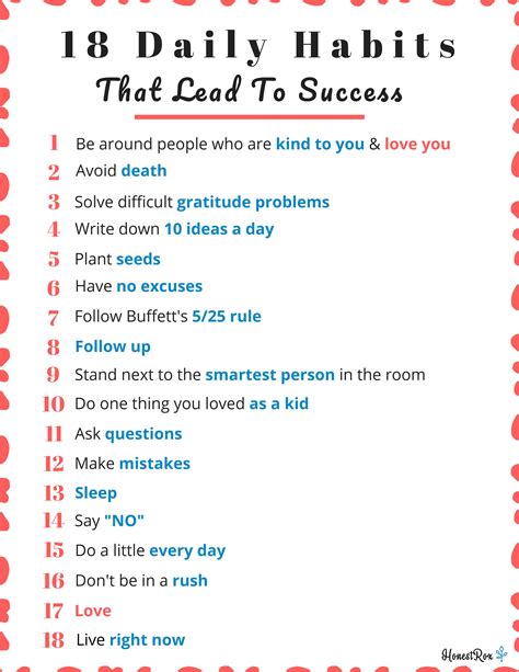 18 Daily Habits That Lead To Success Honestrox