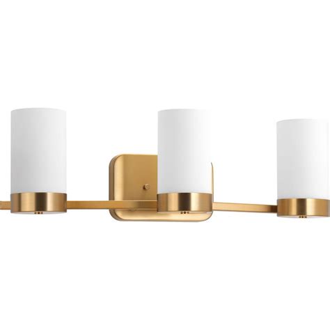 💡 how much does the shipping cost for champagne bronze bathroom light fixtures? Progress Lighting Elevate 3 -Light Brushed Bronze Bath ...