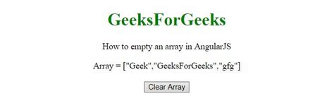 How To Make Empty An Array Using Angularjs Geeksforgeeks