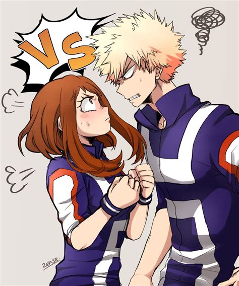 Uraraka Bakugou Uraraka Anime My Hero Academia