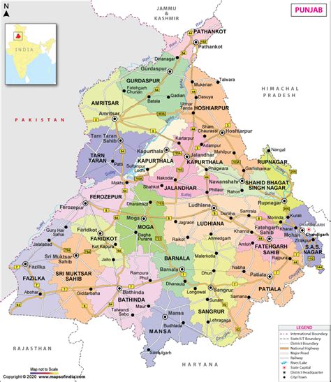 Punjab Map State Information Districts And Facts