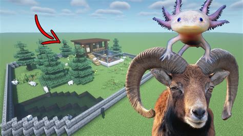 How To Live Inside An Axolotl And Goat Farm In Minecraft Pe Youtube