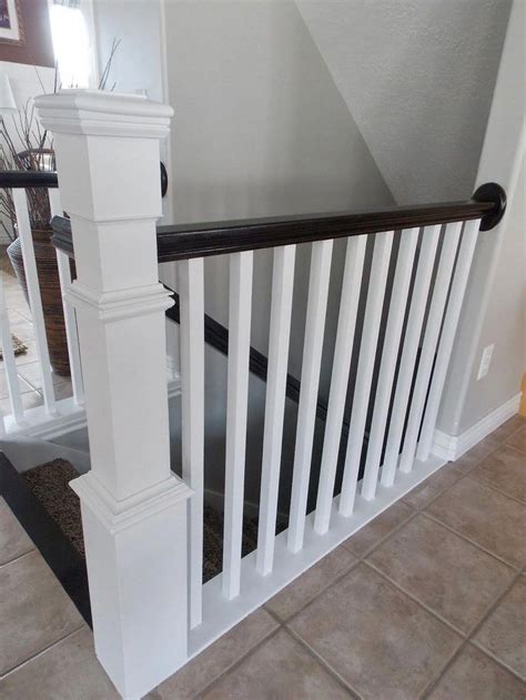 Custom newels and other hardwood species such as ash, walnut, hickory, white oak, mahogany, brazilian cherry, and lyptus are available upon request. stair newel post built around builder-grade banister - TDA ...