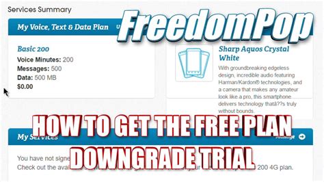 Freedompop How To Get The Free Plan Downgrade Your Trial Youtube