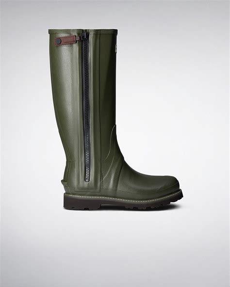 Hunter Mens Commando Full Zip Rain Boots Us 11 Mens Rain Boots