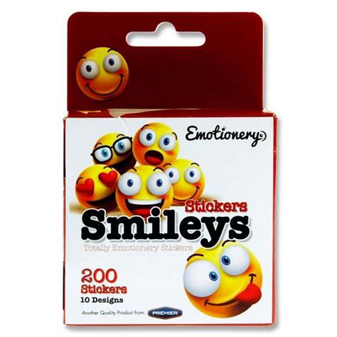 Smiley Faces Stickers Roll Of 200 10 Designs Abc School Supplies