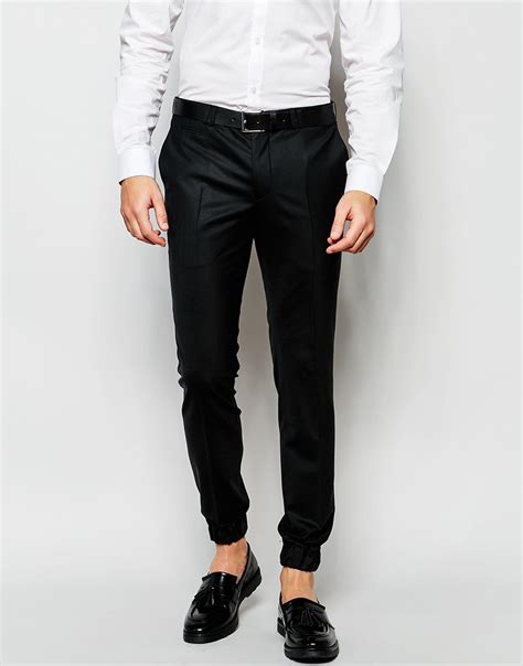 Lyst Noak Formal Pants With Cuffed Hem Black In Black For Men