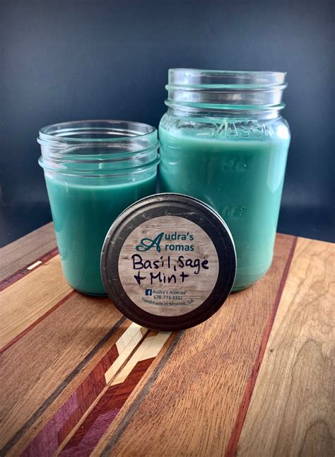 Basil Sage And Mint Candle Clean Candle Essential Oil Candle T