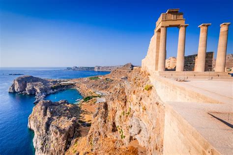 Lindos Acropolis In Rhodes Greece Stock Image Image Of Dodecanese