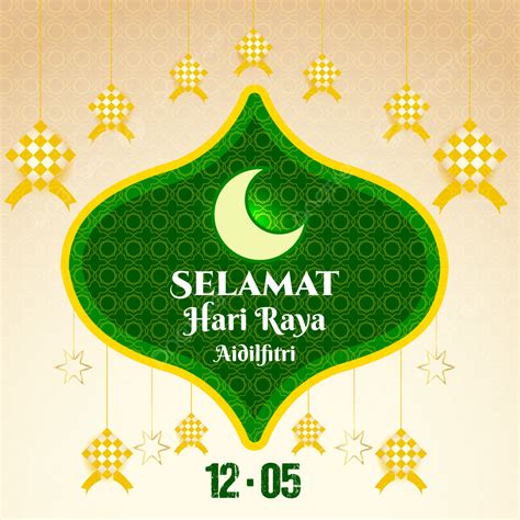 Background Selamat Hari Raya Idul Fitri 1441 Hijriah Vektor Premium