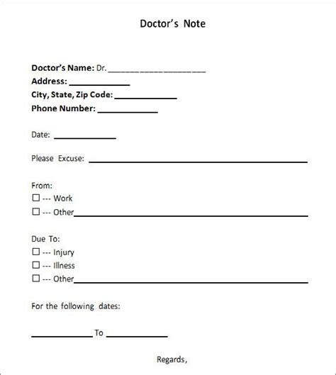 Sample Doctor Note 30 Free Documents In Pdf Word Doctors Note