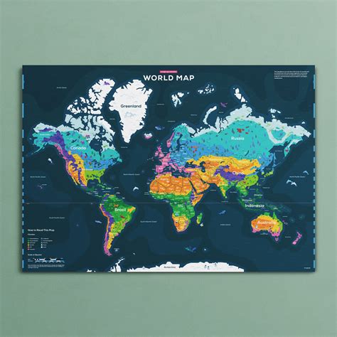 World Map Poster Colorful High Quality Print The Kurzgesagt Shop
