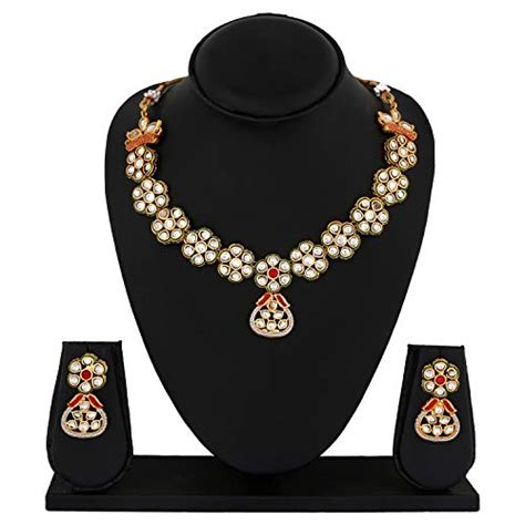 buy apara gold plated kundan traditional meenakari necklace set for women at