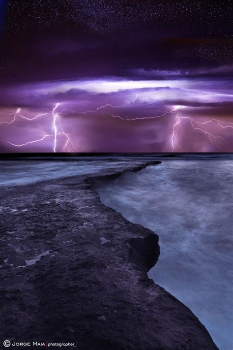 Lightning Storm Over Ocean Beautiful Pics Pinterest