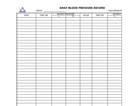 Blood Pressure Log Template Edit Fill Sign Online Handypdf