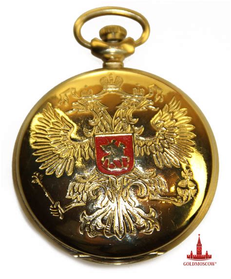 Часы «Российский герб золотистый» купить в интернет-магазине GOLDMOSCOW ...