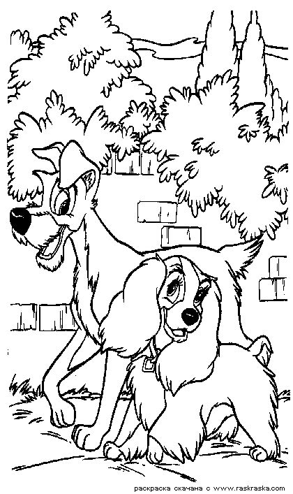 Lady And Tramp Coloring Pages Coloring Pages Color Coloring Books
