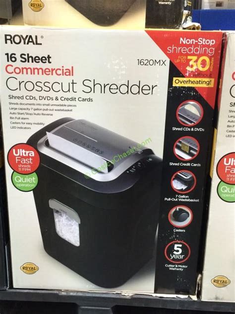 Costco 662839 Royal 1620mx 16 Sheet Cross Cut Shredder Box Costcochaser