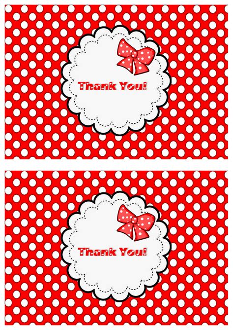 Polka Dots Thank You Cards Birthday Printable