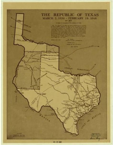 Republic Of Texas Texas Map Texas History
