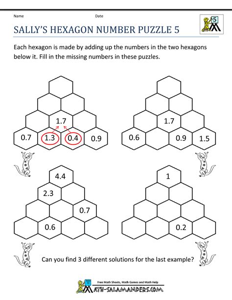 Math worksheets for teachers in elementary, middle school, kindergarten & preschool. Printable Math Puzzles 5th Grade