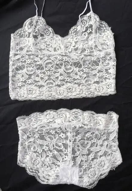 All Over Lace Sexy White Lace Bra Set Women Hollow Translucent