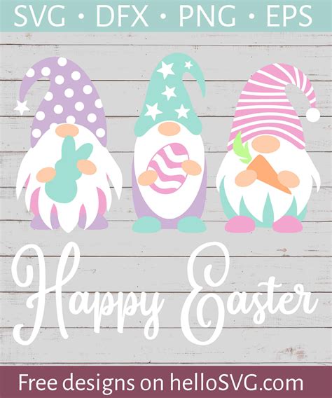 Happy Easter Gnomes SVG - Free SVG files | HelloSVG.com