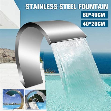 Pool Water Fountain Stainless Steel Pond Garden Swimming Pool Waterfall