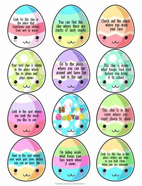 Easter Egg Printable Clues In 2021 Easter Scavenger Hunt Easter Egg