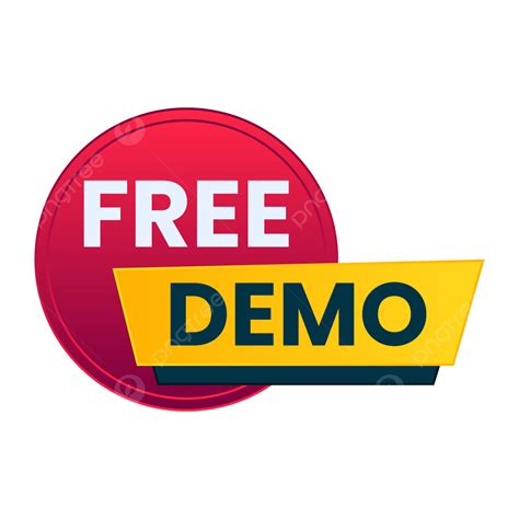 Red Yellow Free Demo Button Vector Free Demo Free Demo Logo