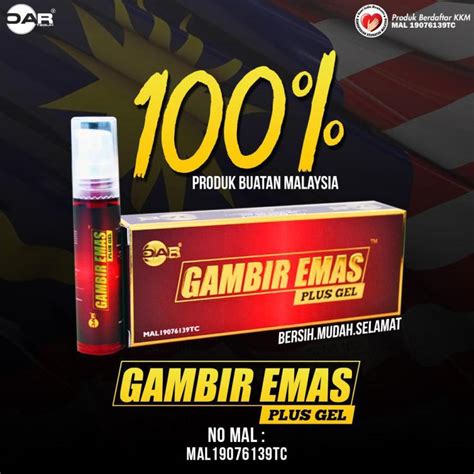 Dimalaysia mengikut garis good manufacturing practices (gmp), halal. Gambir Emas Plus | Gel Tahan Lama