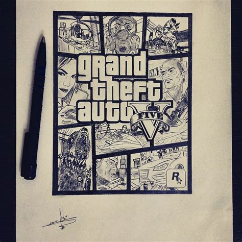 Grand Theft Auto V Grand Theft Auto Pencil Drawings Grands Coding