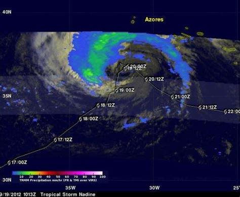 Nasa Satellite Sees Fading Rainfall In Tropical Storm Nadine