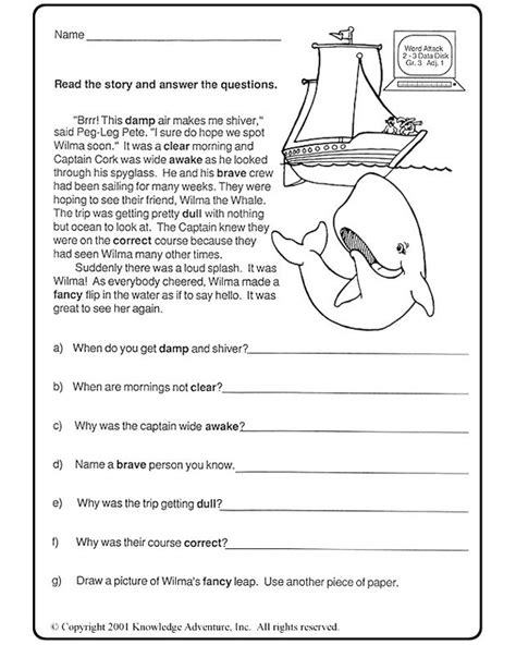 Printable 2nd grade reading comprehension worksheets. Wilma's Greeting: Reading Comprehension - Free English ...