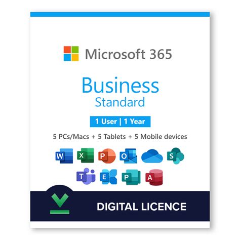 Buy Microsoft 365 Business Standard 1 Year 1 User Digital Licence