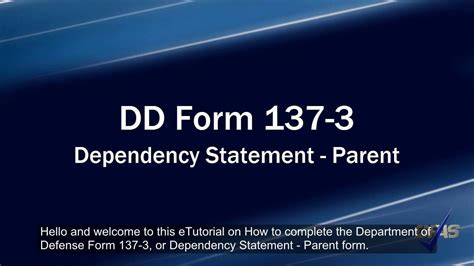 Parentin Law Dd Form 137 3 Youtube
