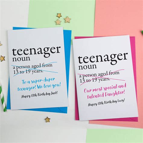 Personalised Teenager Definition Birthday Card By A Is For Alphabet
