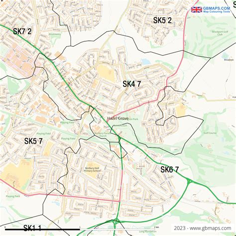Hazel Grove Vector Street Map