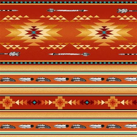 Terracotta Southwest Blanket Stripe Fabric Navaho Designs Etsy
