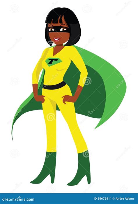 Superhero Black Female Stock Vector Illustration Of Cape 25675411