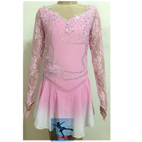 Pink Figure Skating Dresses For Girls Competition Skating Dress Custom