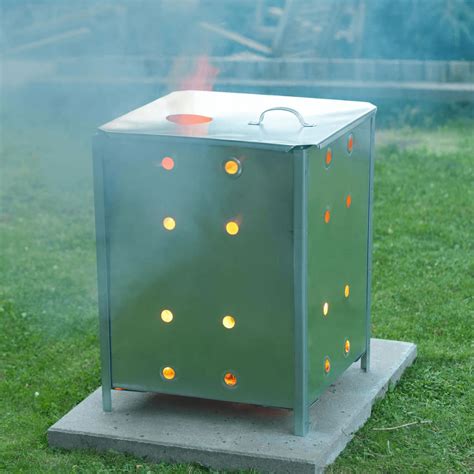 Nature Garden Incinerator Galvanised Steel 46x46x65 Cm Square Bossly