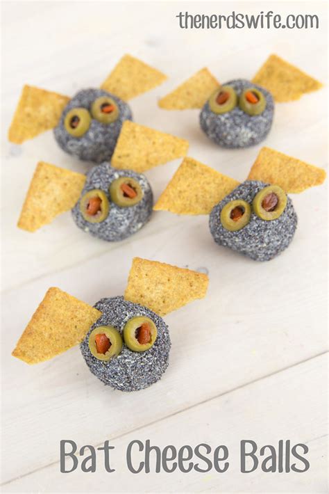 Bat Cheese Balls And Oreo Monsters Halloween Snacks