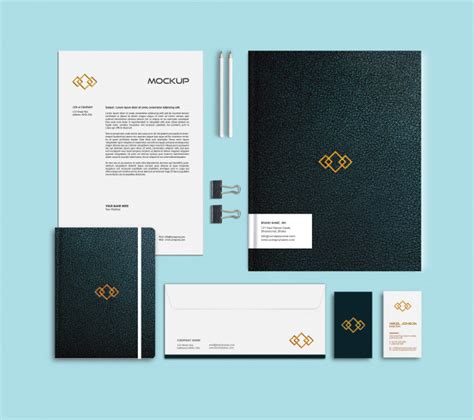Download Premium PSD | Flat lay of branding stationery logo mockup