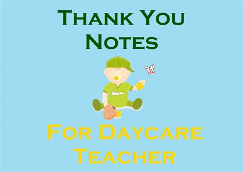 Thank you for being my teacher. Thank You Notes to Daycare Teacher from Parents | Words of ...